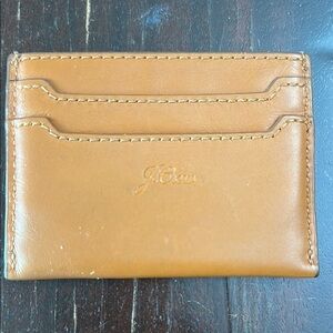 J Crew leather credit card holder wallet EUC